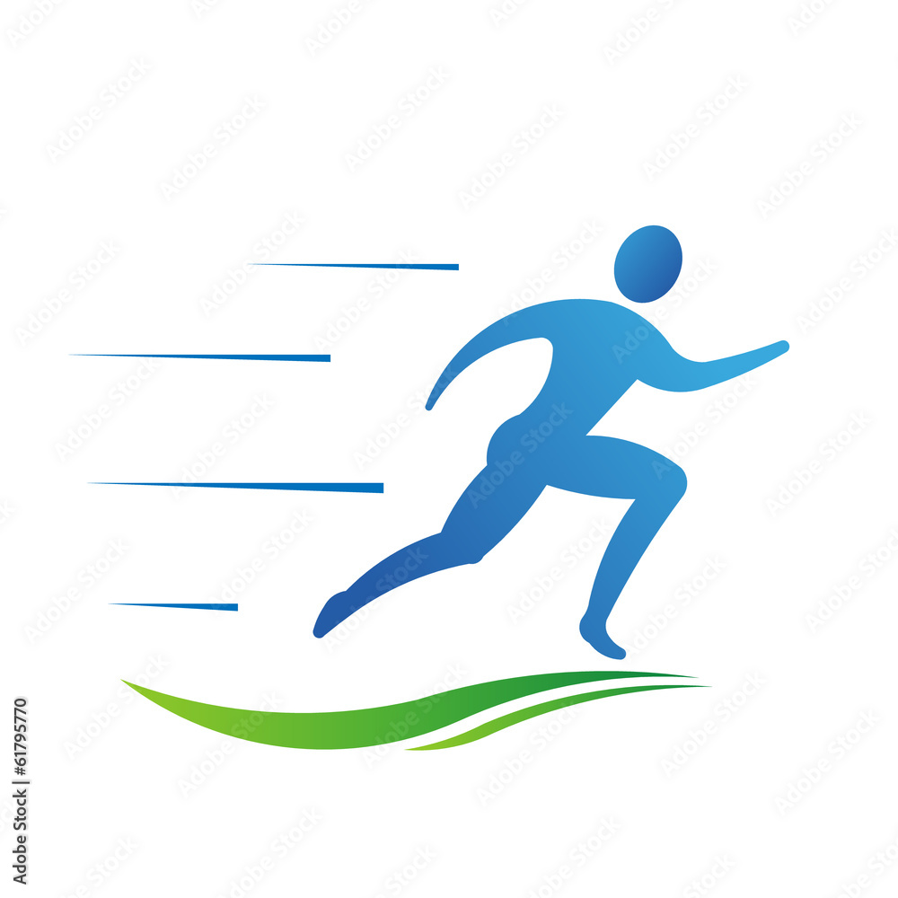Man running fast. Sport fitness Vector