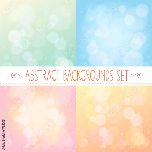 Abstract backgrounds with bokeh set