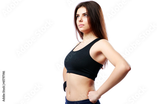 sport woman isolated on white background