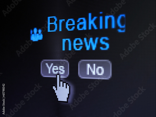 News concept: Business People icon and Breaking News on digital