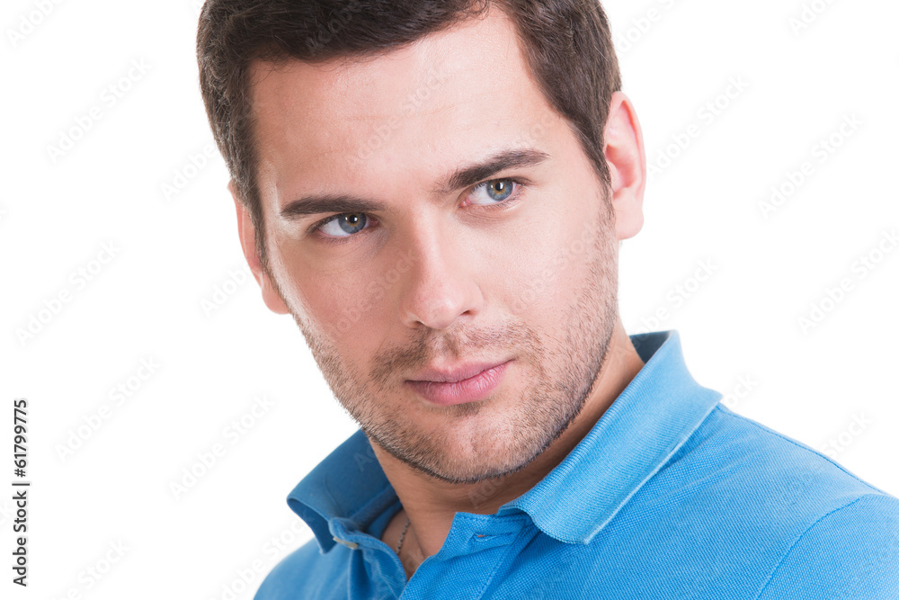 Closeup portrait of handsome man.