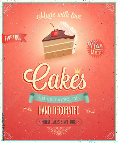 Vintage Cakes Poster.