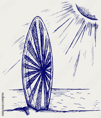 Surfboards on a beach