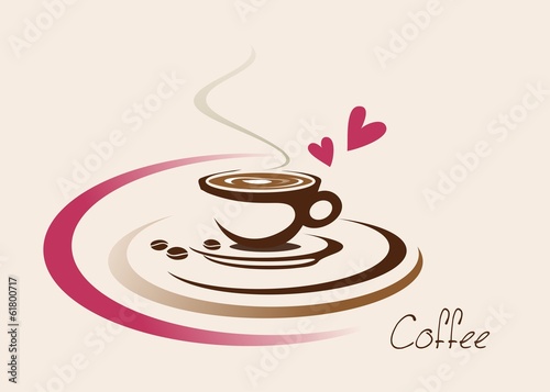 hot coffee , love , business logo design