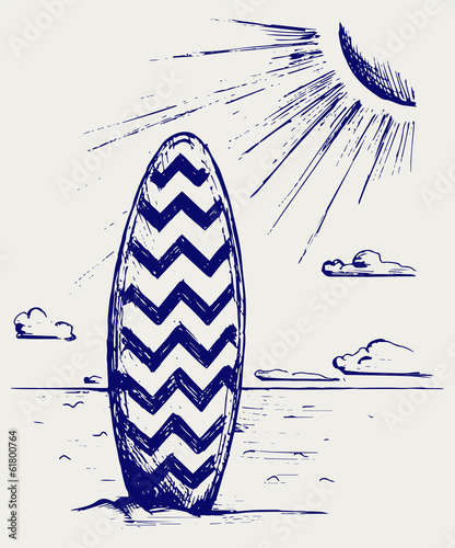 Surfboards on a beach