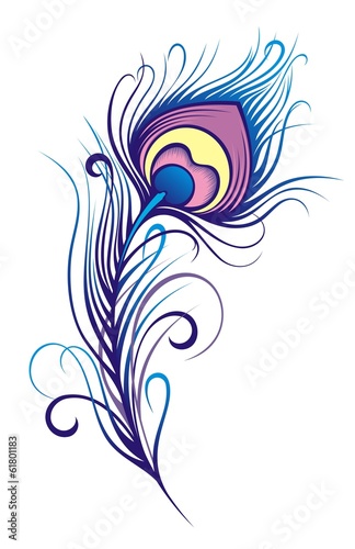 Stylized peacock feather
