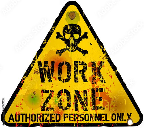 work area,warning / prohibition sign, vector