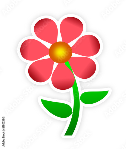 Red Flower Sticker