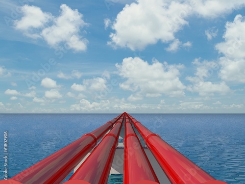red pipeline on the sea © Samran