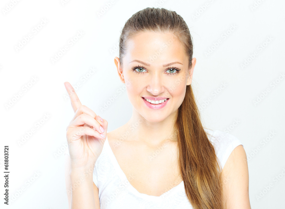 Young casual style woman portrait isolated over white background Young casual style woman portrait isolated over white background