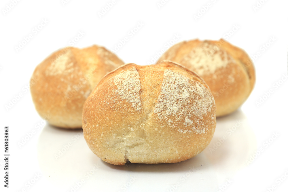 fresh bread isolated on white background.