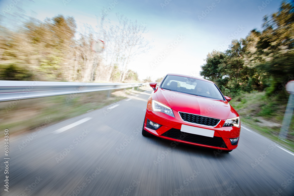 Car on a road full of dangerous bends