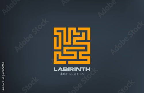 Logo Labyrinth vector icon design. Puzzle rebus concept