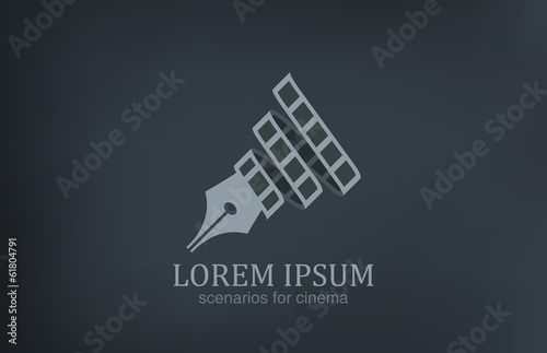 Logo Scenarios for cinema vector icon design