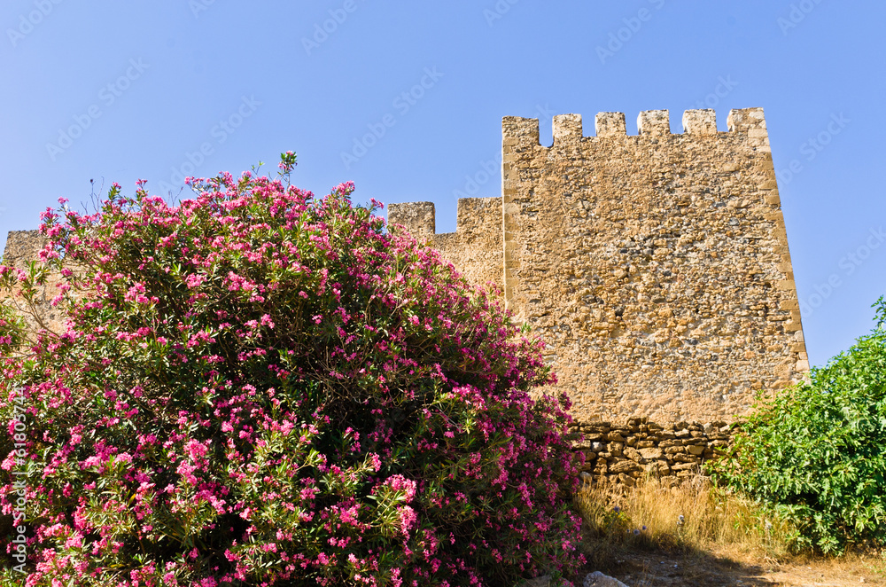 Fototapeta premium Walls of castle and fortress of Frangokastello, island of Crete