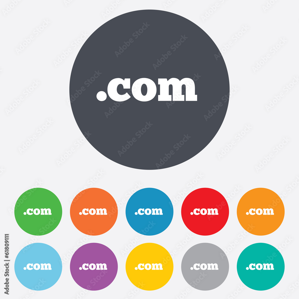 Domain COM sign icon. Top-level internet domain Domain COM sign icon. Top-level internet domain