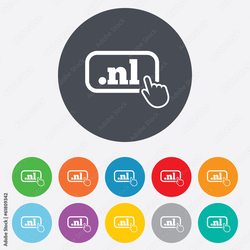 Domain NL sign icon. Top-level internet domain Domain NL sign icon. Top-level internet domain