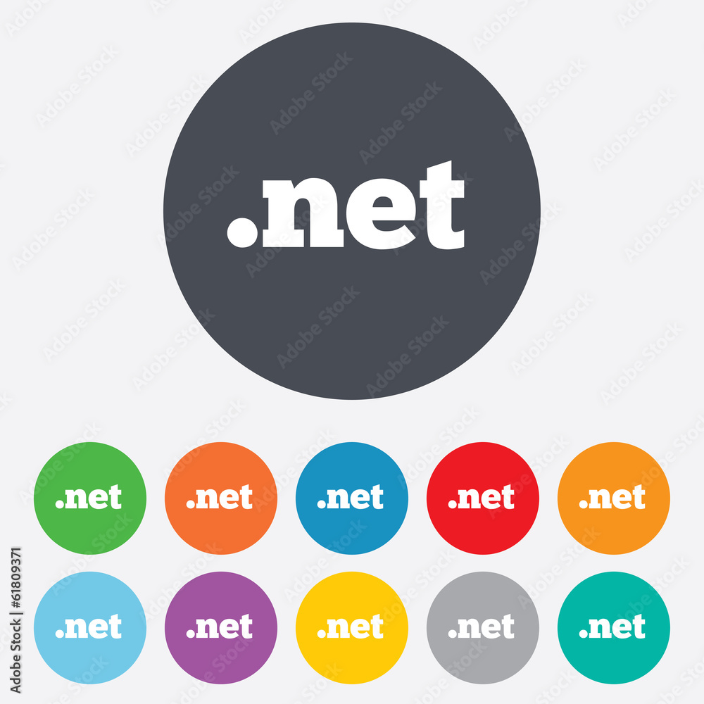 Domain NET sign icon. Top-level internet domain Domain NET sign icon. Top-level internet domain