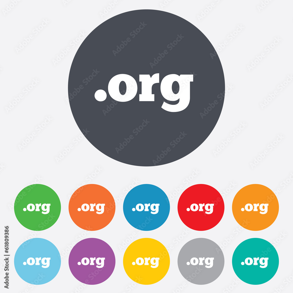 Domain ORG sign icon. Top-level internet domain Domain ORG sign icon. Top-level internet domain