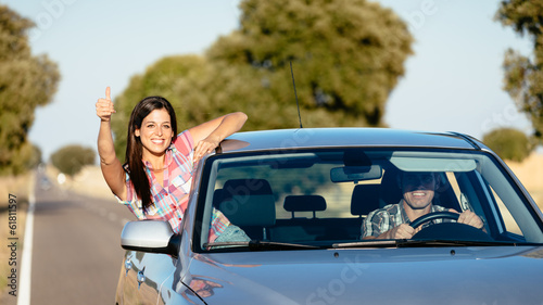 Couple enjoy freedom on car travel © Dirima