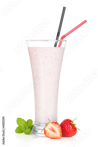 Strawberry milk smoothie cocktail