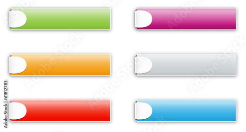 the set of blank glossy buttons