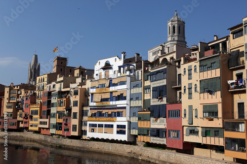View of the old town with colorful houses reflected in water Jew © konstantant