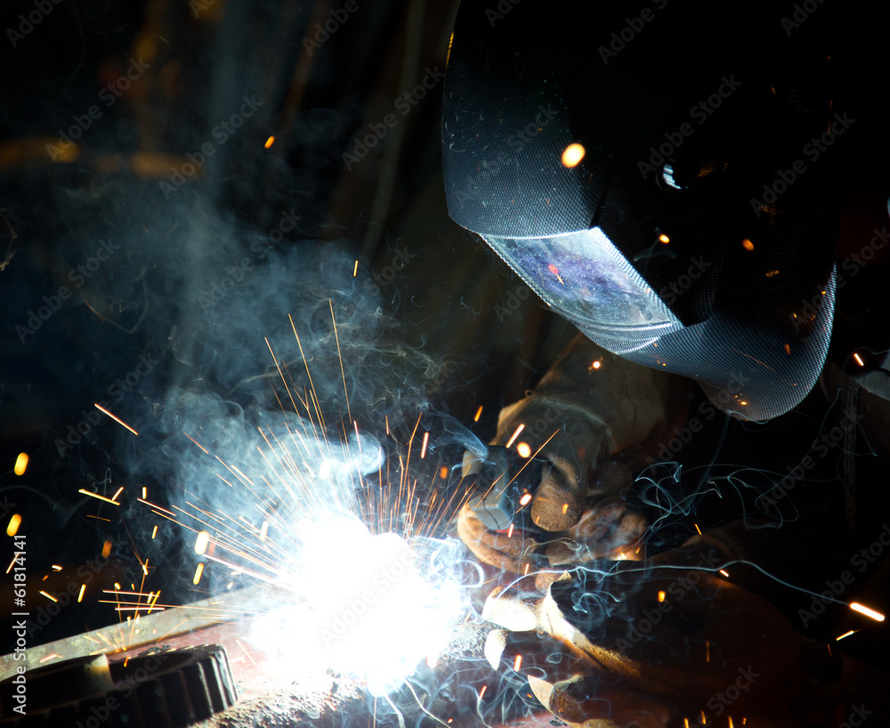 Welder in action Welder in action