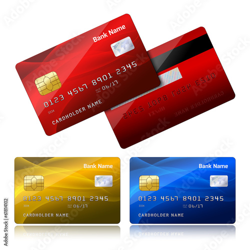 Realistic credit card with security chip