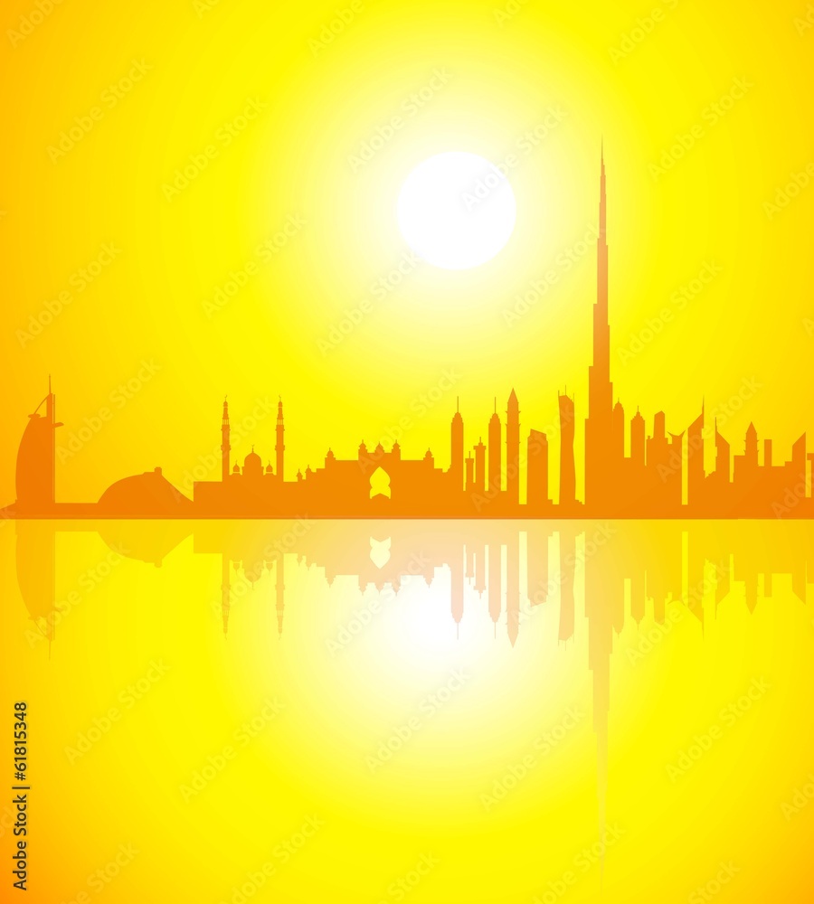 Dubai Skyline at Morning-Vector