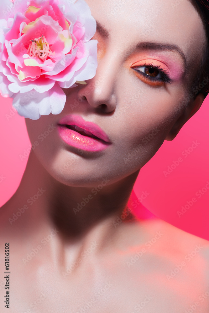 Beautiful Fashion Girl's Face. Makeup. Beautiful Fashion Girl's Face. Makeup.