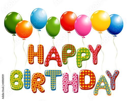 Happy Birthday letters with...