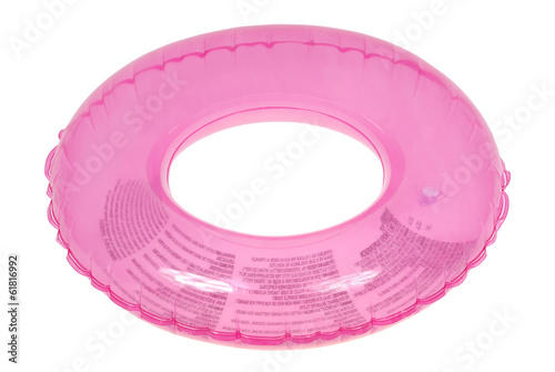 Pink inflatable round tube (Clipping path) photo