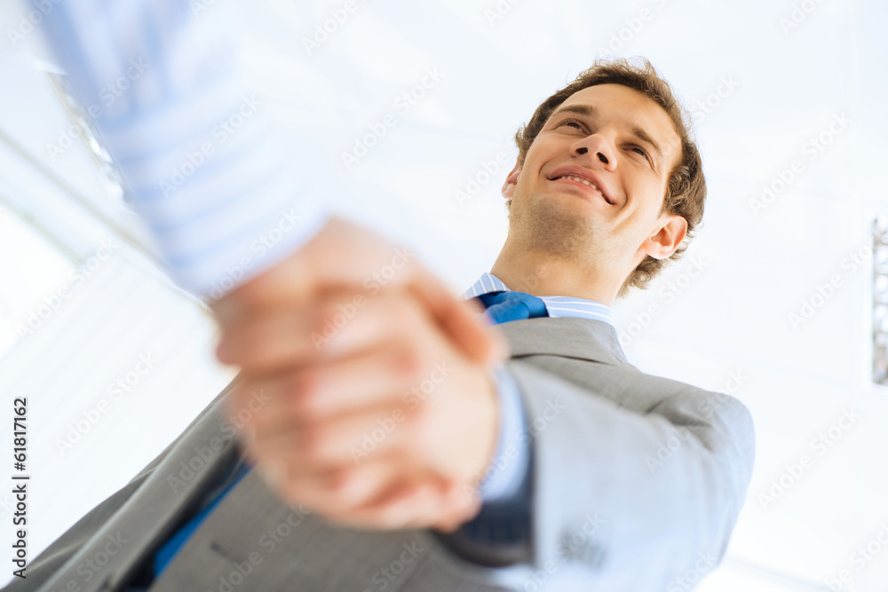 businessman shaking hands with a colleague businessman shaking hands with a colleague