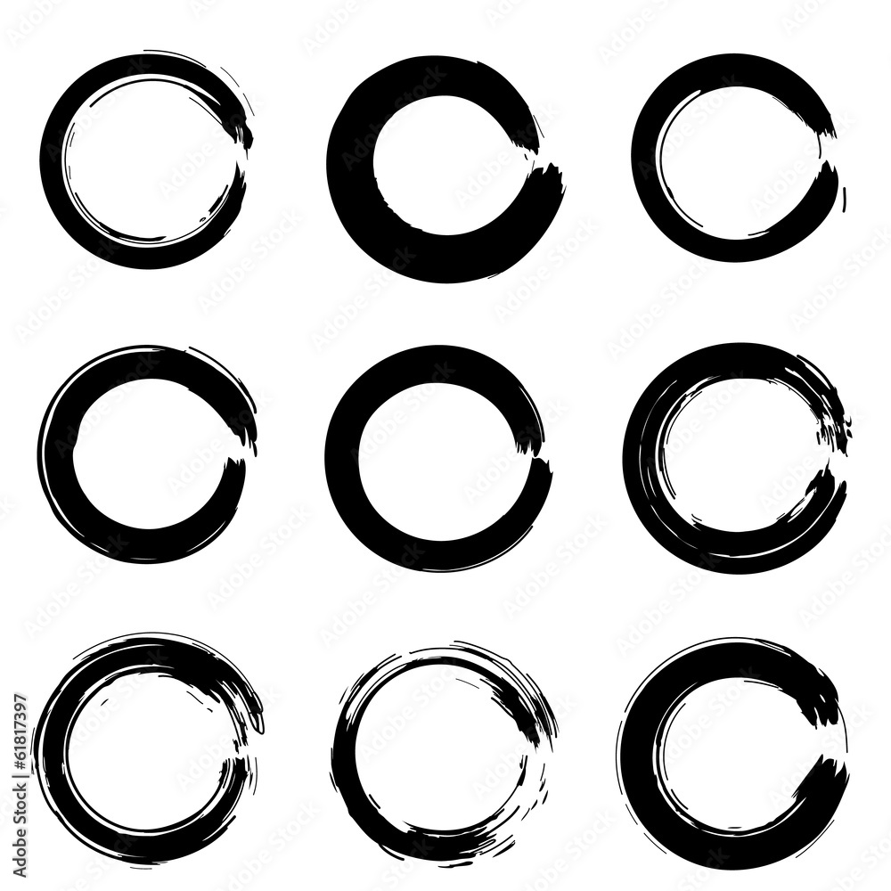 Set of ink circles.