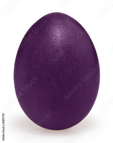 Purple easter egg isolated on white background
