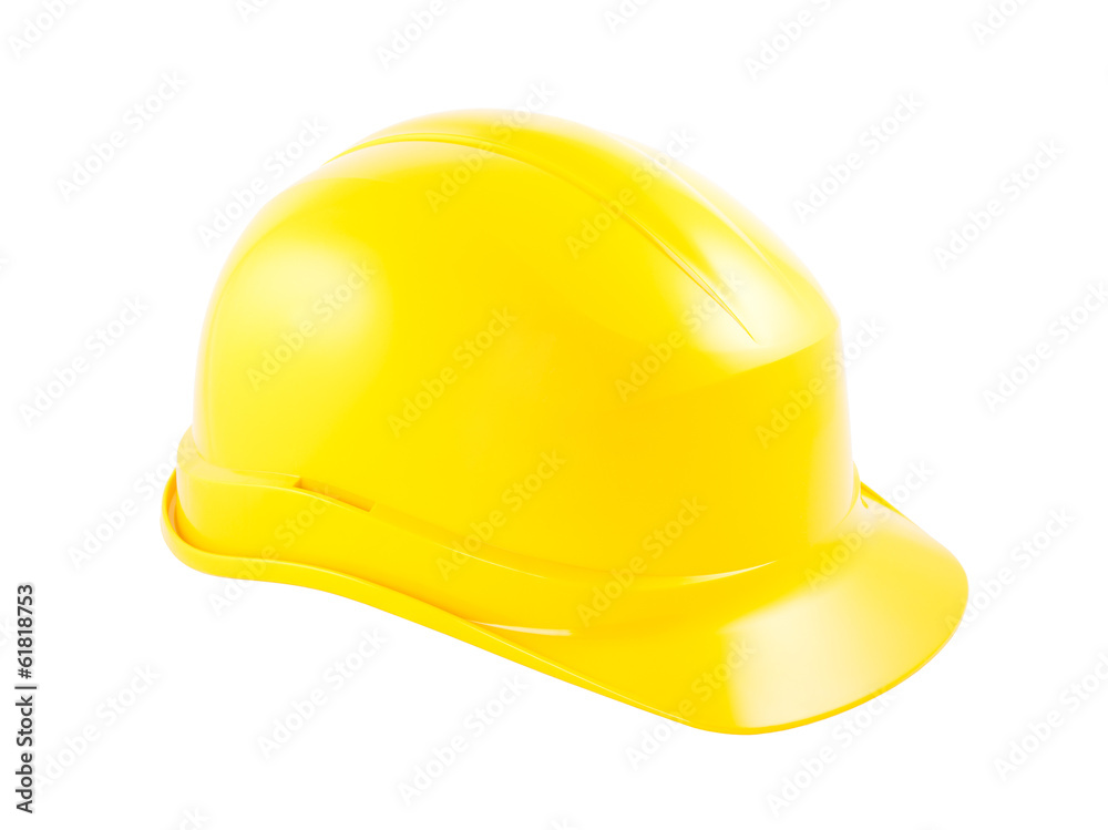 Yellow helmet isolated on white with clipping path Yellow helmet isolated on white with clipping path