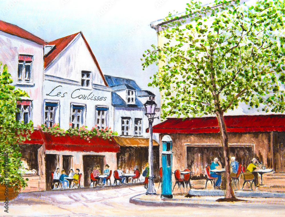 Painting of a Village Square