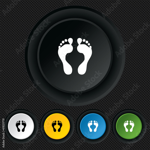 Human footprint sign icon. Barefoot symbol.