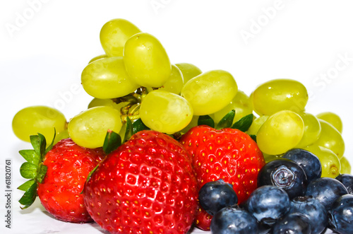 strawberry, grape and bilberry