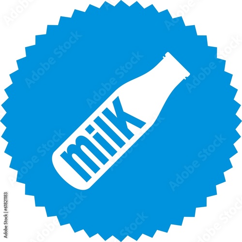 vector blue sticer milk