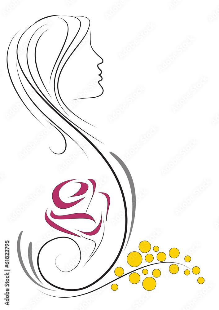 donna stilizzata decorazione Stock Vector | Adobe Stock