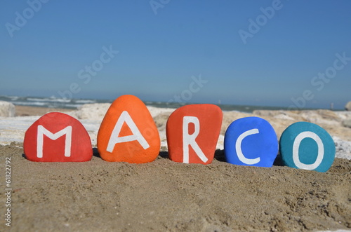 Marco, italian male name on stones