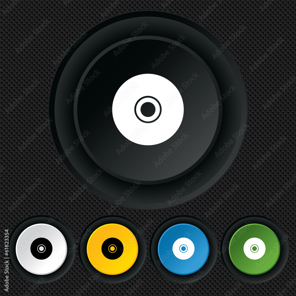 CD or DVD sign icon. Compact disc symbol. CD or DVD sign icon. Compact disc symbol.