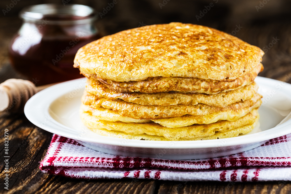 Pancake. Pancakes stack, traditional Russian pancakes - blini