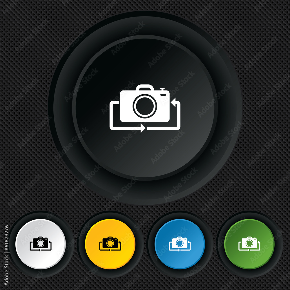 Front photo camera sign icon. Change symbol. Front photo camera sign icon. Change symbol.