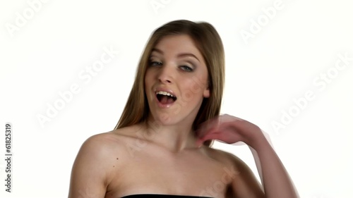 Sexy woman posing, isolated white background