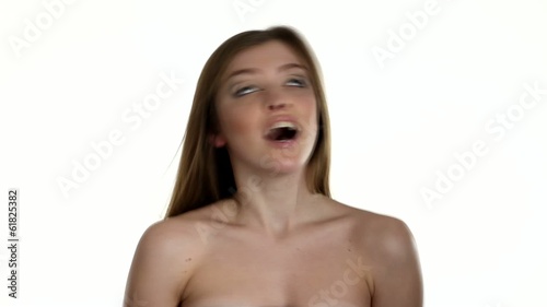 Sexy woman posing, isolated white background