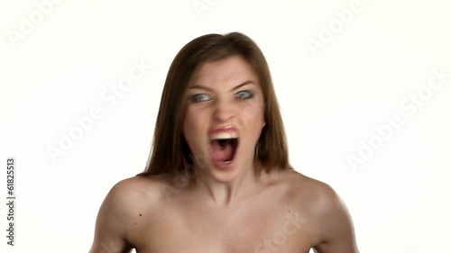 Sexy woman posing, isolated white background