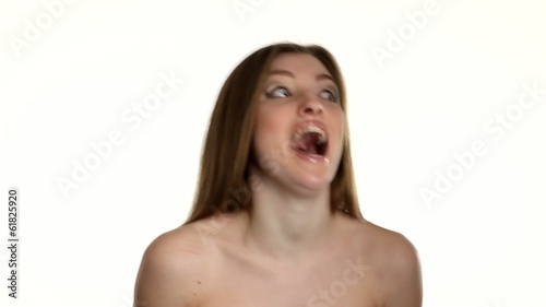 Sexy woman posing, isolated white background